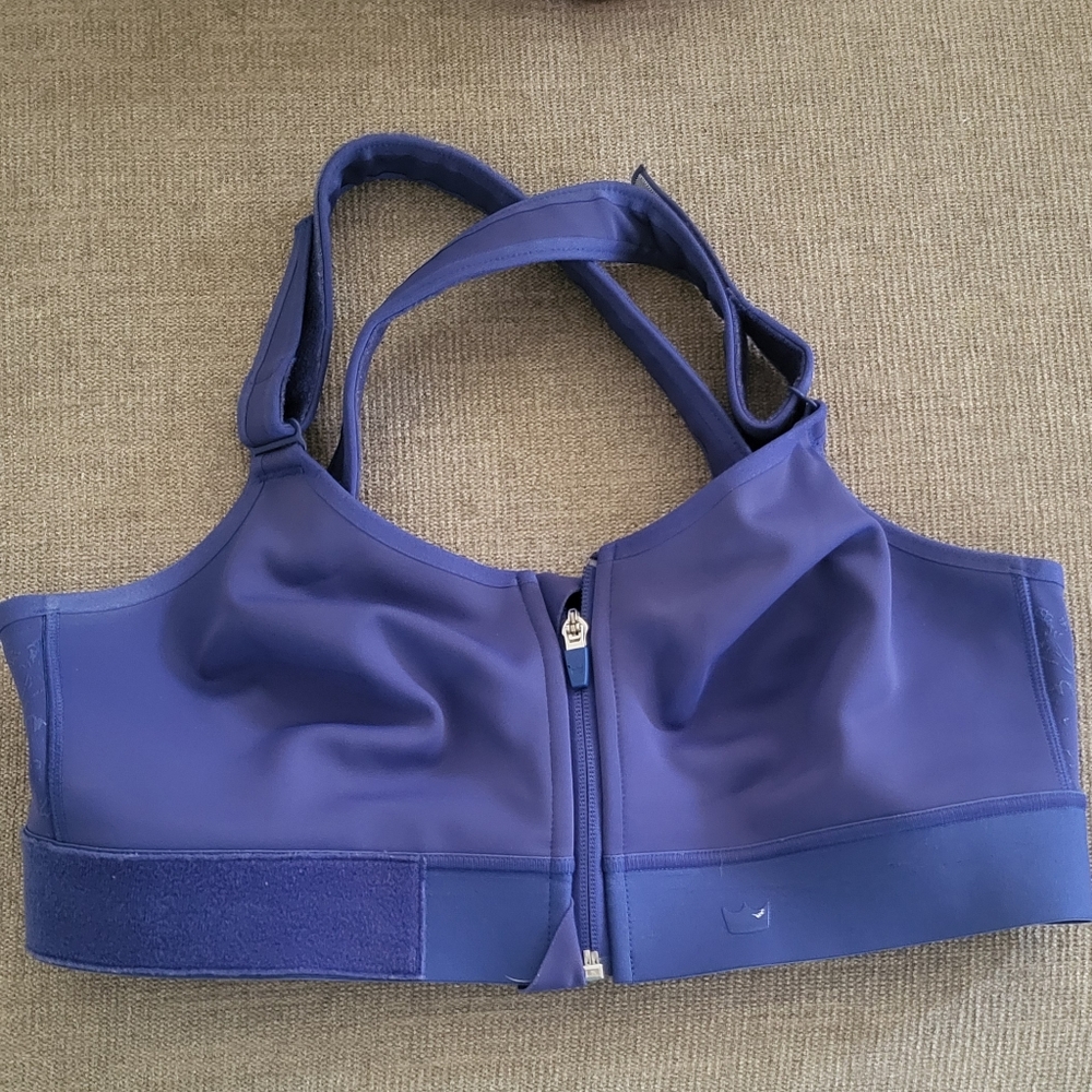 SHEFIT Purple Front-Zip High Support Sports Bra